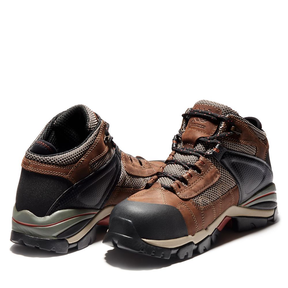 Bocanci De Muncă Timberland Barbati Maro/Negrii - Pro® Hyperion Mid Alloy Toe - Romania - FQUTRP436